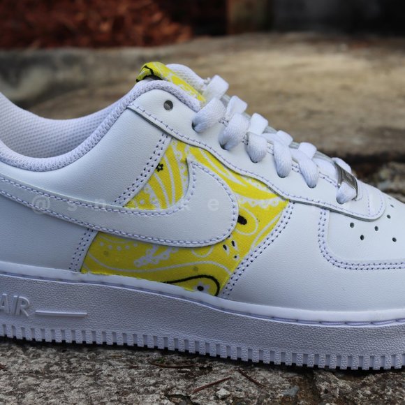 Nike Air Force One Lpw Yellow Lemon Bandana Custom NWT - Picture 5 of 8
